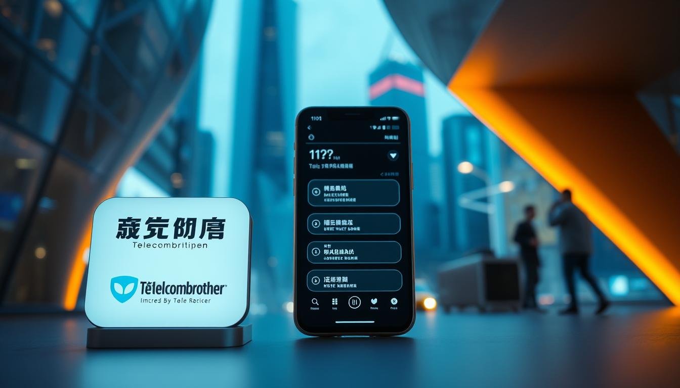 A captivating scene of "轉台優惠" unfolds, showcased in a modern, minimalist design. In the foreground, the Telecombrother logo stands prominently, its clean lines and bold typography evoking a sense of professionalism and reliability. The middle ground features a smartphone screen, its display illuminating a dynamic, user-friendly interface highlighting the various "轉台優惠" options available. The background subtly suggests a cityscape, with sleek skyscrapers and a vibrant, energetic atmosphere, hinting at the fast-paced, technology-driven world in which this service exists. The lighting is soft and diffused, creating a warm, inviting ambiance that draws the viewer in. The overall composition is visually striking, balancing simplicity and sophistication to capture the essence of the "合約期未滿？提前轉台優惠攻略與注意事項" section.
