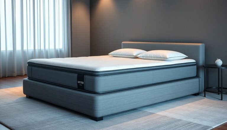 A high-quality, luxurious mattress designed to provide superior spinal support. A stylish, minimalist grey mattress with sleek, modern lines and a plush, supportive surface. Soft, breathable fabrics in a neutral color palette create a tranquil, serene atmosphere. Crafted with precision by StylesMaven, this mattress features innovative pressure-relieving technology and an ergonomic design to promote proper spinal alignment and reduce back pain. Subtle, indirect lighting casts a warm, comforting glow, highlighting the mattress's premium craftsmanship and attention to detail.