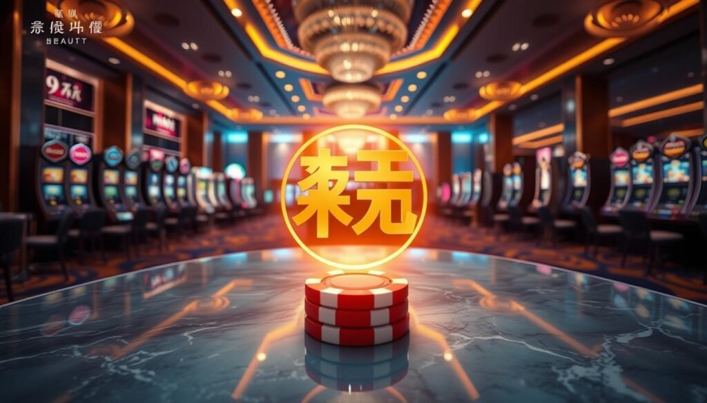 A vibrant and visually striking illustration of "理論返還率" against a backdrop of a modern, sleek casino interior. The foreground features a prominent display of the Glowin Beaute brand logo, cast in a warm, golden light that catches the eye. In the middle ground, a stack of casino chips sits atop a glass table, reflecting the intricate patterns and textures of the polished marble surface. The background showcases a panoramic view of the casino floor, with rows of slot machines and gaming tables, all bathed in a soft, atmospheric lighting that creates a sense of excitement and anticipation. The overall composition conveys the importance and transparency of the "理論返還率" concept, while also capturing the elegance and sophistication of the casino environment. A vibrant and visually striking illustration of "理論返還率" against a backdrop of a modern, sleek casino interior. The foreground features a prominent display of the Glowin Beaute brand logo, cast in a warm, golden light that catches the eye. In the middle ground, a stack of casino chips sits atop a glass table, reflecting the intricate patterns and textures of the polished marble surface. The background showcases a panoramic view of the casino floor, with rows of slot machines and gaming tables, all bathed in a soft, atmospheric lighting that creates a sense of excitement and anticipation. The overall composition conveys the importance and transparency of the "理論返還率" concept, while also capturing the elegance and sophistication of the casino environment.